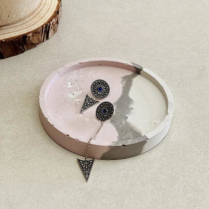 Coupelle à bijoux tricolore rose, gris et blanc en béton