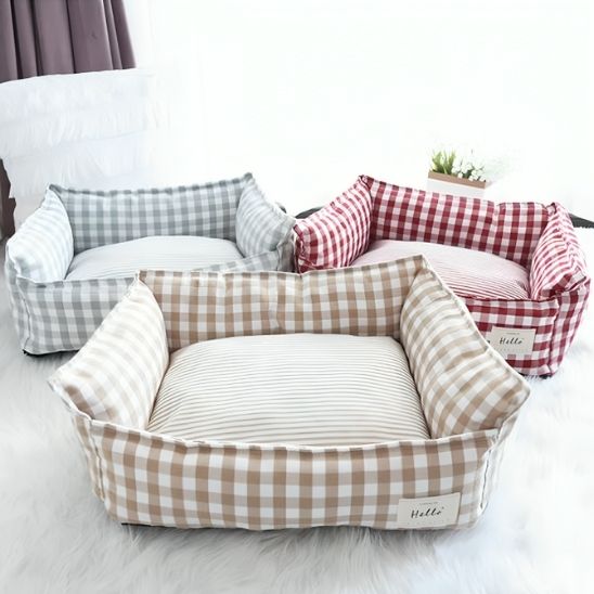 coussin chat vichy