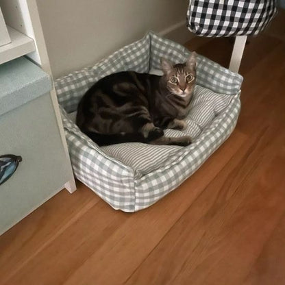 coussin chat vichy