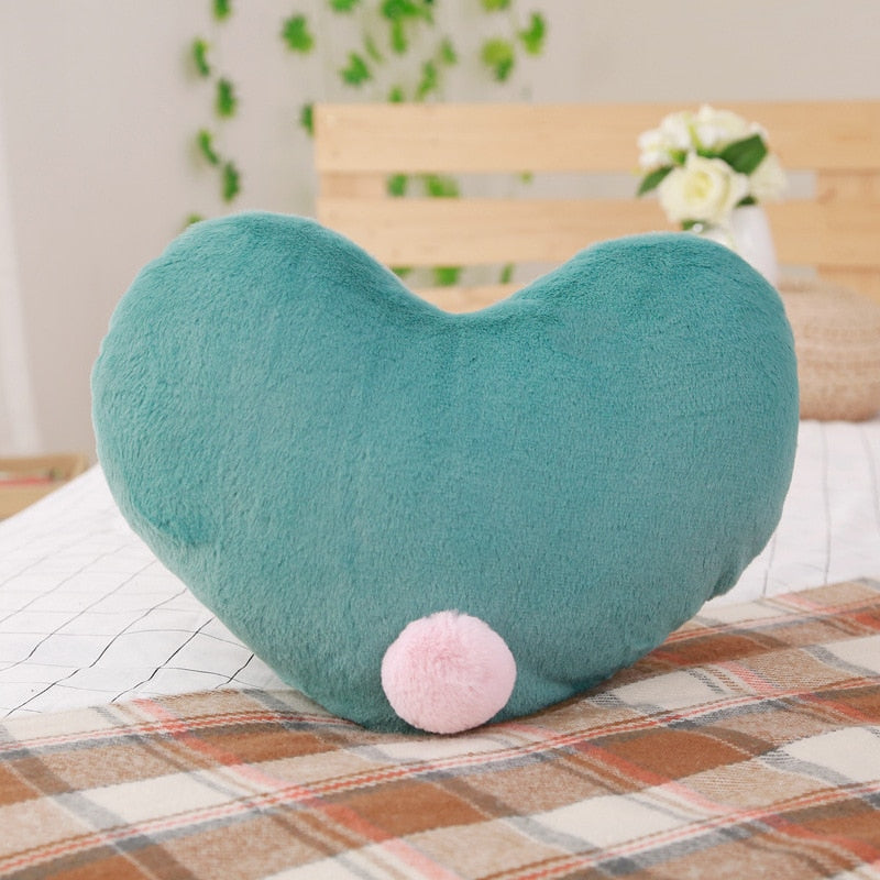 coussin-coeur-vert-et-rose