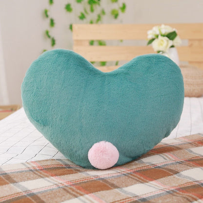 coussin-coeur-vert-et-rose