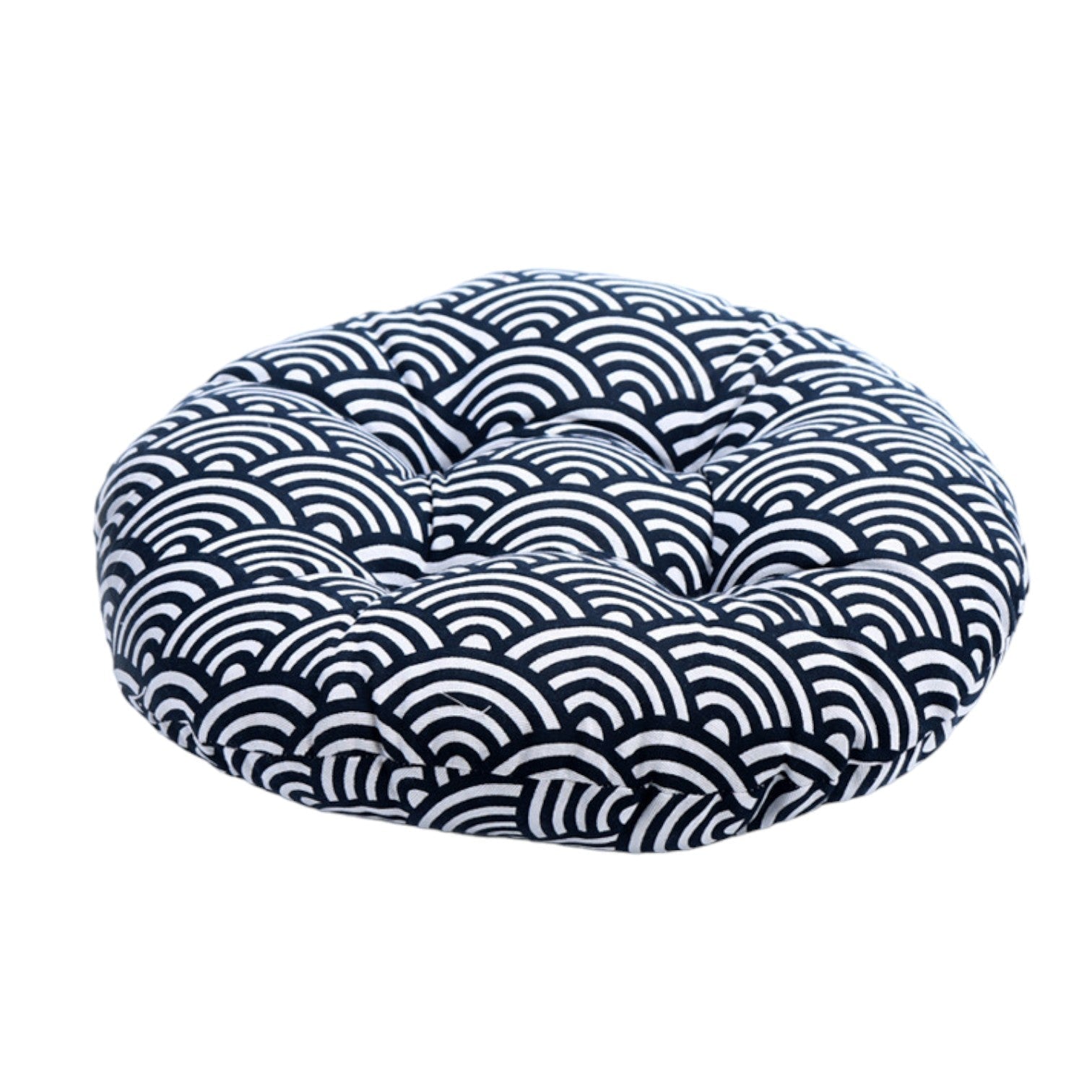 Coussin Japonais Rond ’Motif Seigaiha’ - Seigaiha / 43cm