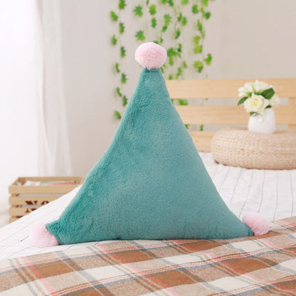 coussin-triangle-bebe-vert-et-rose