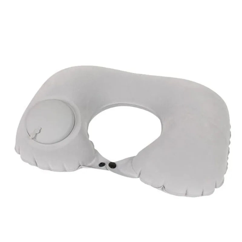 Coussin cervical voyage gris et gonflable