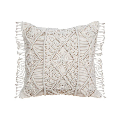 Coussin au crochet bohème avec motifs géométriques