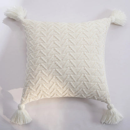 Coussin au crochet de style nordique en chenille