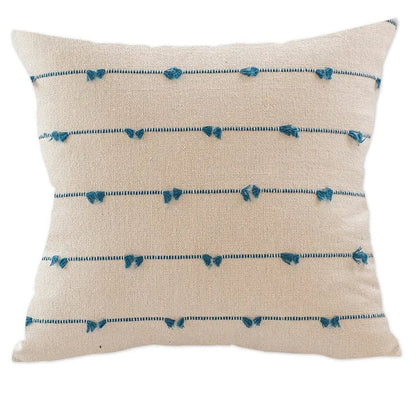 Coussin déco canapé avec rayures brodées