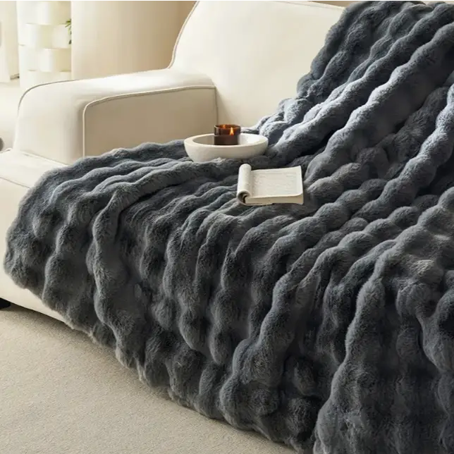 Couverture chaude et moelleuse - 100cm x 160cm / Gris foncé
