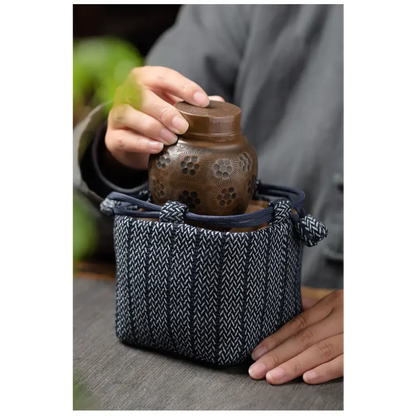 Couvre-théière de voyage en tissu