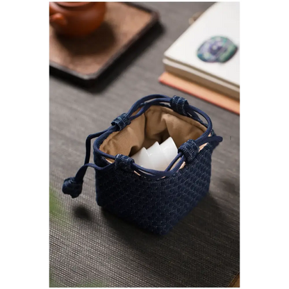 Couvre-théière de voyage en tissu