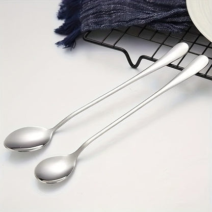 Cuillères Longues en Acier Inoxydable - Lot de 8 - Accessoires de Cuisine - Lavable au Lave-Vaisselle