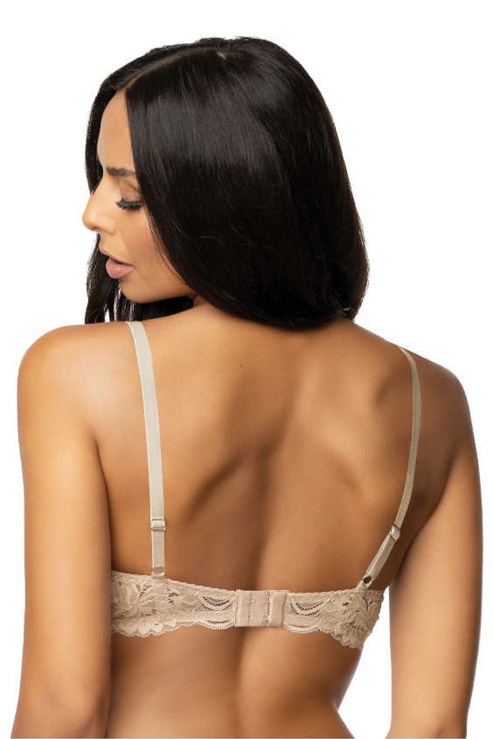 Soutien-gorge push-up beige en dentelle