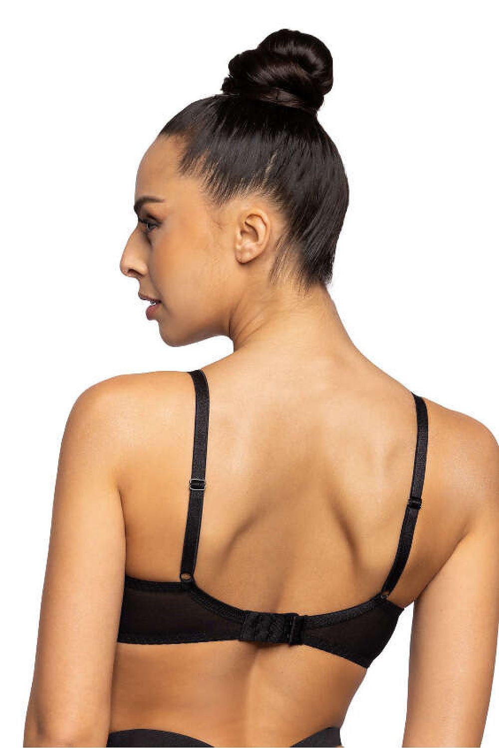 Soutien-gorge corbeille noir transparent push-up
