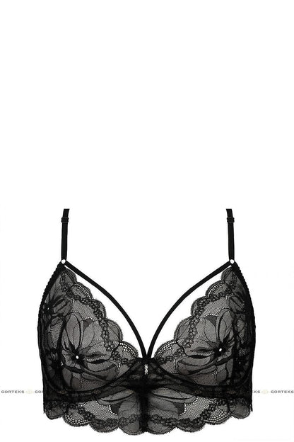 Soutien-gorge balconnet dentelle florale