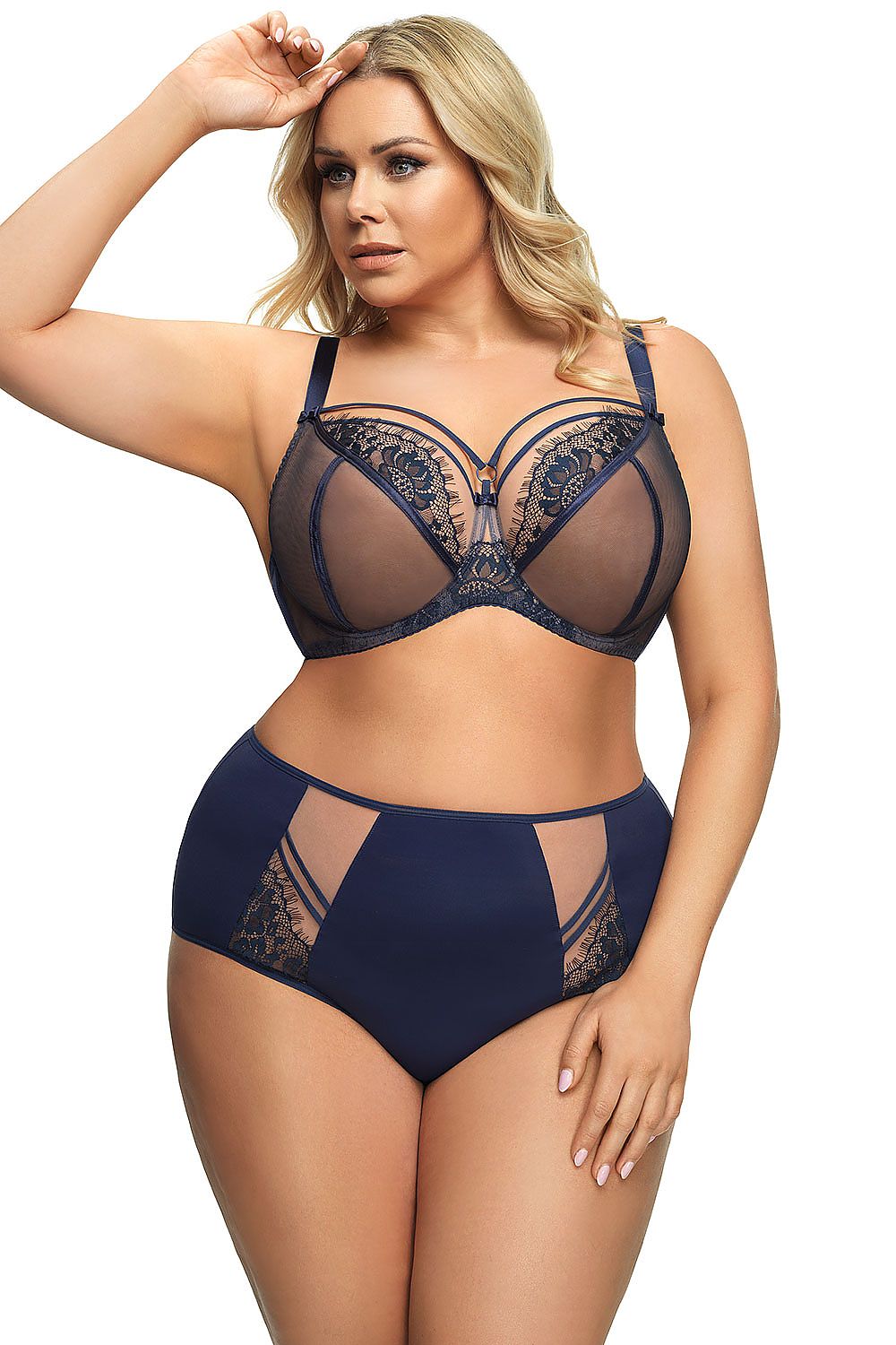 Soutien-gorge balconnet grande taille dentelle