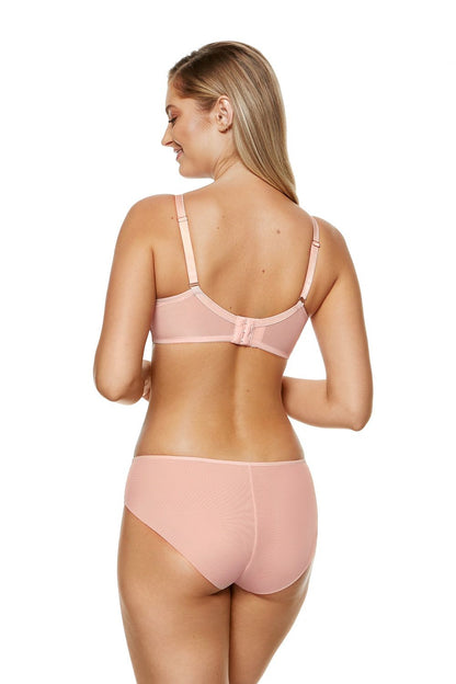 Soutien-gorge corbeille en dentelle rose avec armature