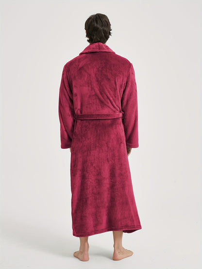 Peignoir homme polaire longue coupe avec col châle
