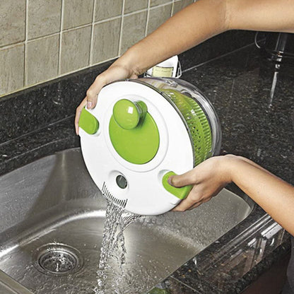Essoreuse à salade manuelle en plastique avec couvercle de verrouillage