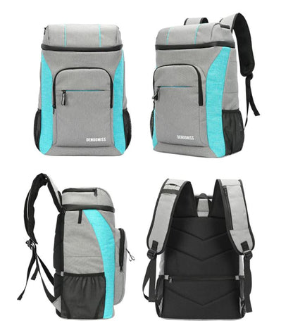 Sac à Dos Isotherme Gris et Bleu Clair