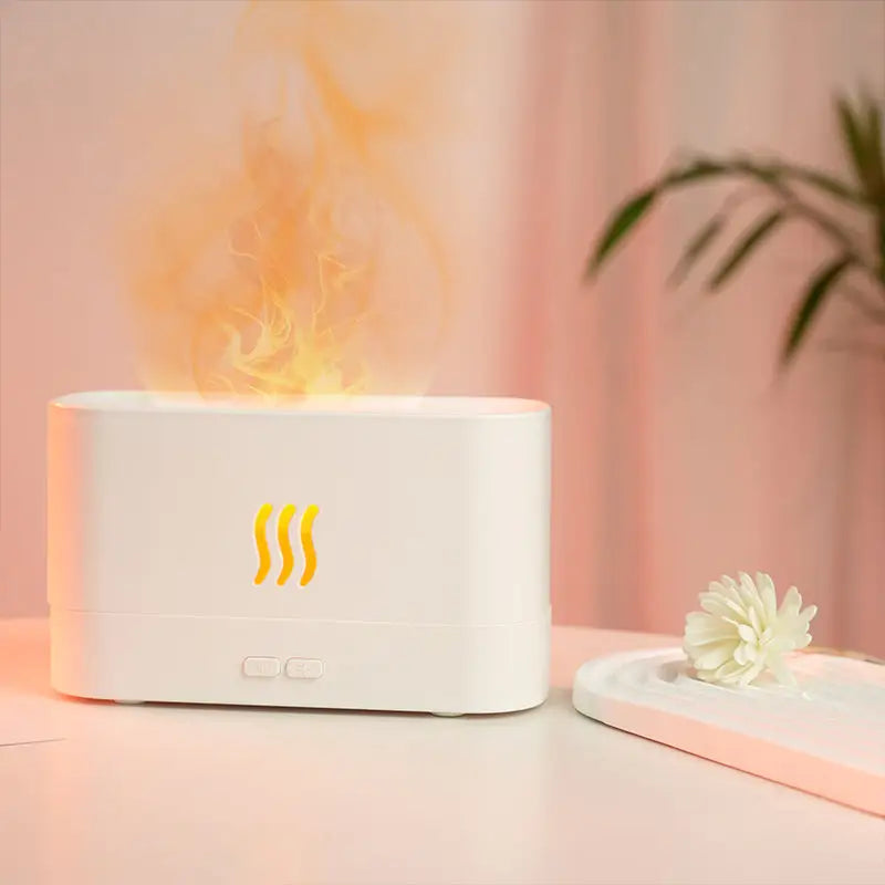 Diffuseur De Parfum à Effet Flamme - blanc