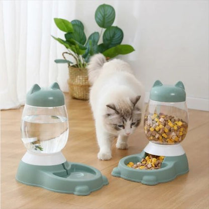 distributeur eau et croquettes pour chat oreilles
