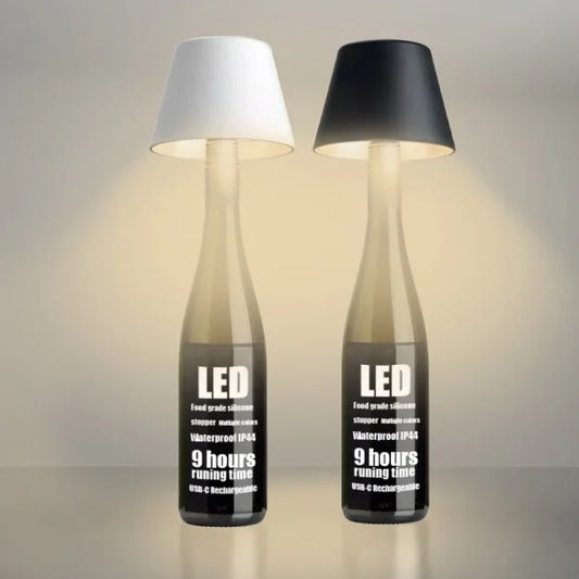Tête de Lampe de Table Bouteille de Vin – Élégance Pratique et Rechargeable