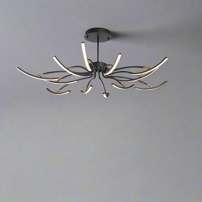 Plafonnier Design LED Moderne - Éclairage Élégant pour Salon et Chambre, Aluminium, 8 et 12 Têtes