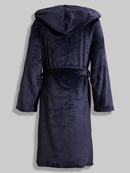Peignoir homme à capuche en éponge épaisse avec ceinture