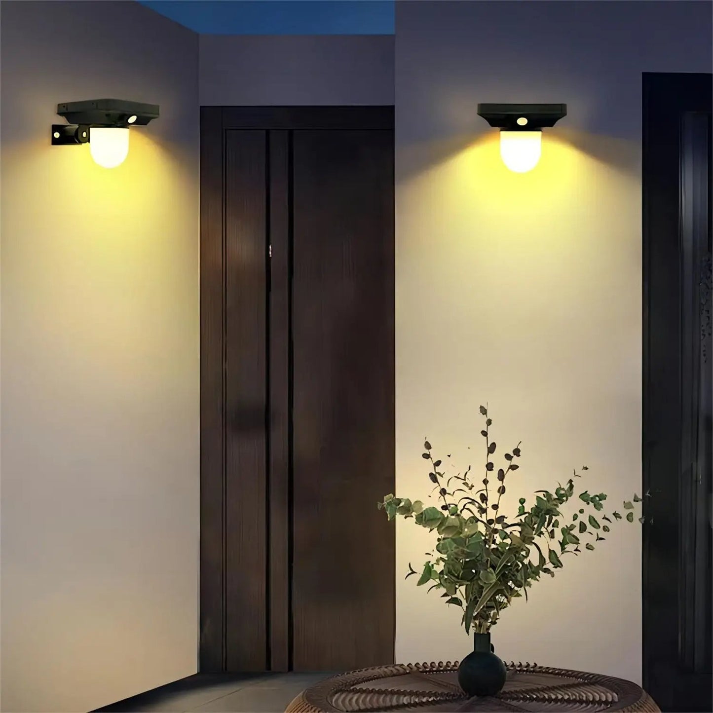 Lot de Deux Éclairages Extérieur LED avec Capteur de Mouvement à Énergie Solaire