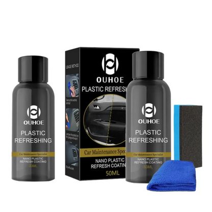 ÉclatAuto - Restaurateur de Plastique Révolutionnaire (+ Brosse & Chiffon Microfibre inclus)