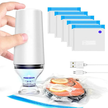 Emballage Sous Vide Rechargeable USB avec Sacs Réutilisables
