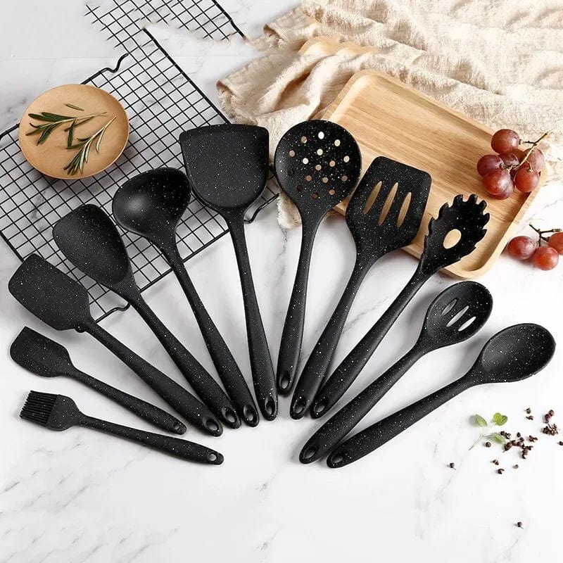 Ensemble d'Ustensiles de Cuisine en Silicone 10 Pièces