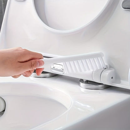 Ensemble de 2 Brosses WC et 1 Abattant WC, Brosse WC Murale, Tête de Brosse WC en Silicone Souple, Brosse WC à Long Manche, Brosse Domestique Multifonctionnelle, Produits de Nettoyage des Toilettes, Essentiel Domestique