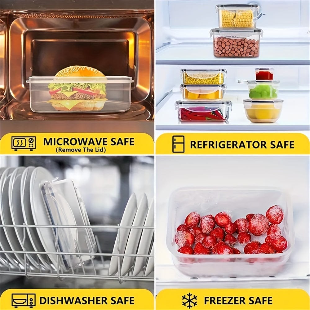 Ensemble de 24 Boîtes de Rangement de Cuisine - Hermétiques, Adaptées au Micro-Ondes, Étiquettes & Stylo Inclus