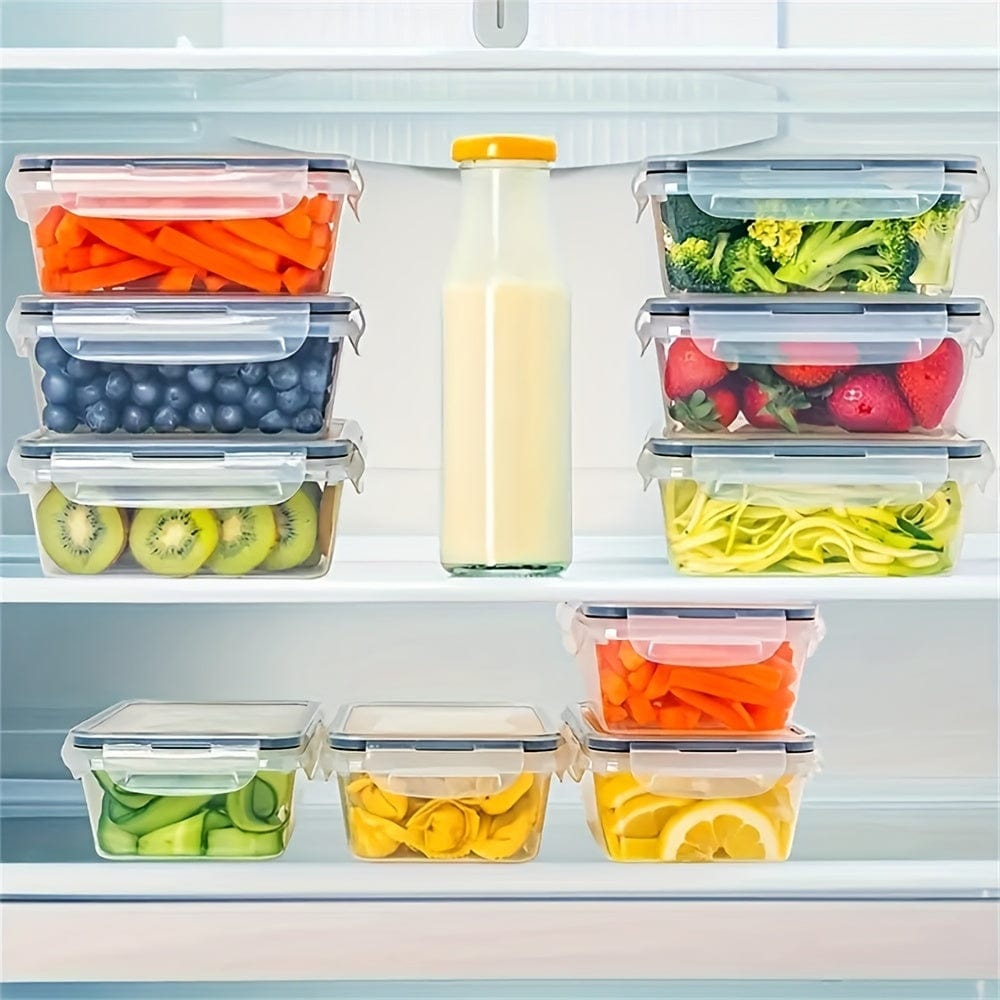 Ensemble de 24 Boîtes de Rangement de Cuisine - Hermétiques, Adaptées au Micro-Ondes, Étiquettes & Stylo Inclus