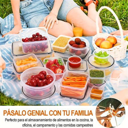 Ensemble de 24 Boîtes de Rangement de Cuisine - Hermétiques, Adaptées au Micro-Ondes, Étiquettes & Stylo Inclus