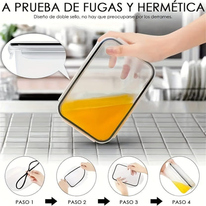 Ensemble de 24 Boîtes de Rangement de Cuisine - Hermétiques, Adaptées au Micro-Ondes, Étiquettes & Stylo Inclus