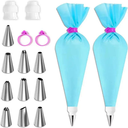 Ensemble Douilles & Poche à Douille en Silicone pour Cake Design