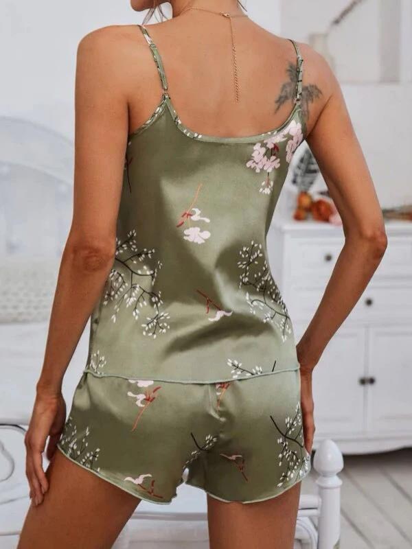 Ensemble Pyjama En Satin "Sauge Fleurie"