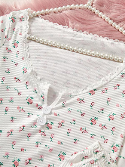 Pyjama D'été Pour Femme "Ombre de Rose"