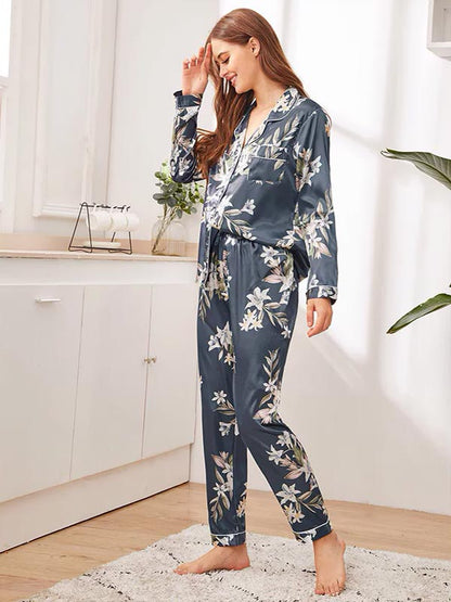 Pyjama En Satin "Mirage de Fleur"