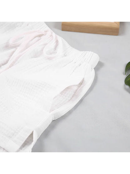 Ensemble Pyjama Short Blanc Pour Femme "Douceur de Brume"