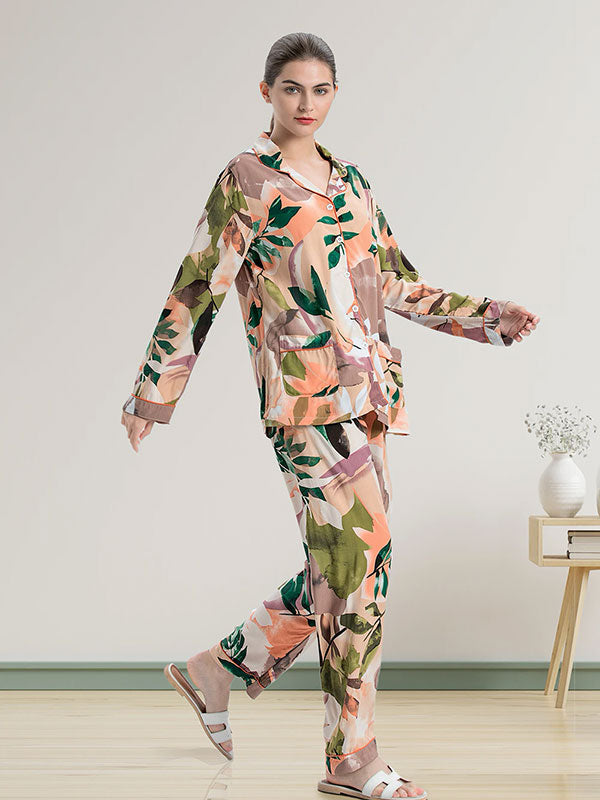 Ensemble Pyjama Pour Femme 2 Pièces "Fleur D'encre"