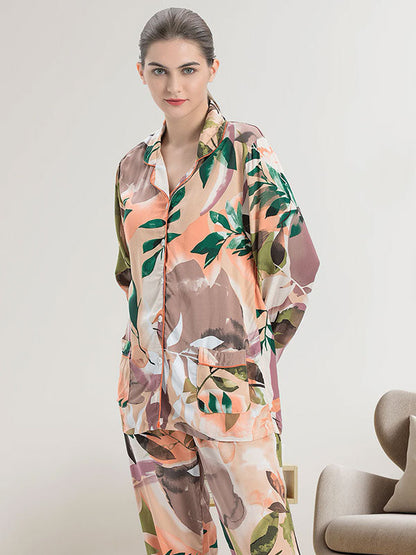 Ensemble Pyjama Pour Femme 2 Pièces "Fleur D'encre"