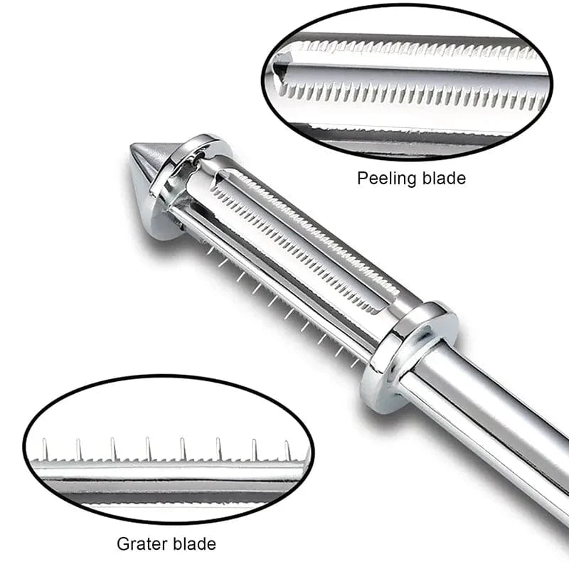 Éplucheur de Fruits et Légumes Multifonction Acier Inoxydable Zinc Alloy Ergonomique