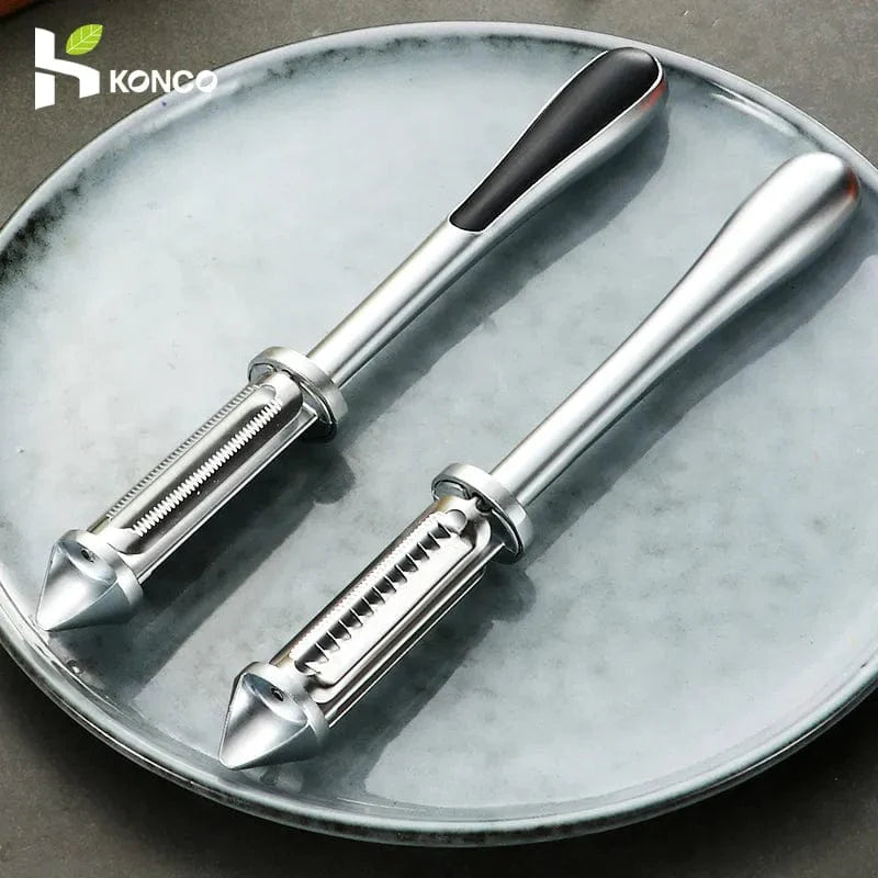 Éplucheur de Fruits et Légumes Multifonction Acier Inoxydable Zinc Alloy Ergonomique