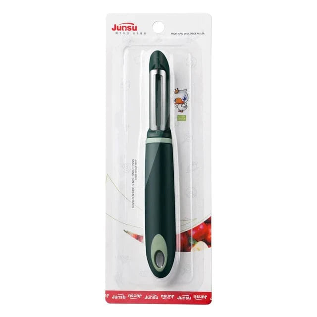 Éplucheur de Fruits et Légumes Multifonction Acier Inoxydable Zinc Alloy Ergonomique green
