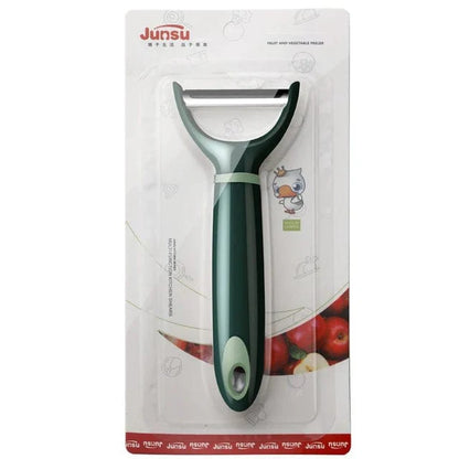 Éplucheur de Fruits et Légumes Multifonction Acier Inoxydable Zinc Alloy Ergonomique Single-sided green