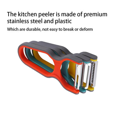 Eplucheurs de Légumes Inox Multifonctions x3 Rouge Set ustensiles Cuisine
