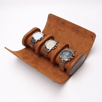 Étui en cuir pour 3 montres de voyage